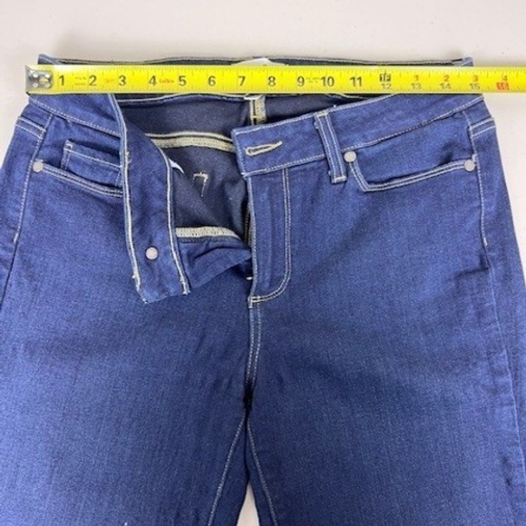Paige Skyline Skinny Jeans Dark Indigo Mid Rise Stretch Denim Womens 31 - Picture 8 of 12